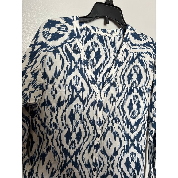 ATHLETA swim kaftan tunic button up blue ikat size XS - Picture 7 of 7